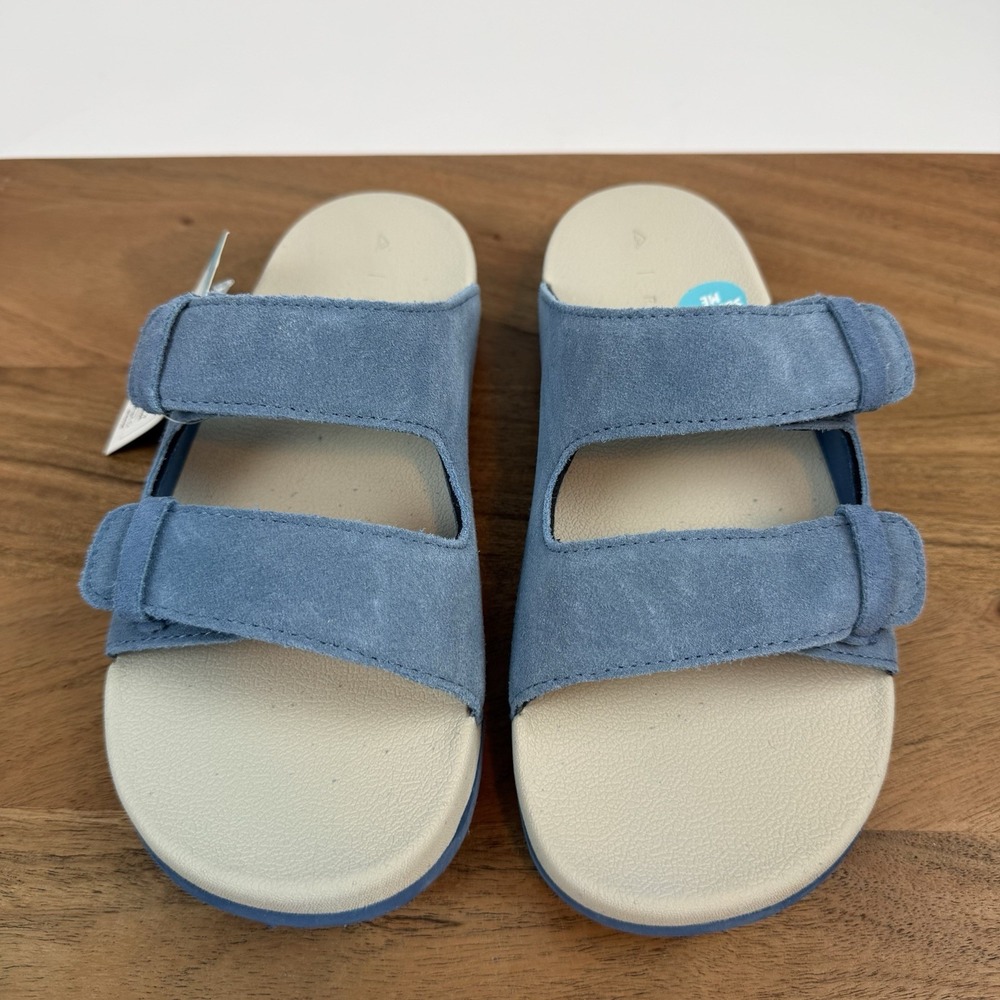 New NWT Big Kids Reef Little Ojai Suede Blue Sandals Shoes Size 4 Y
